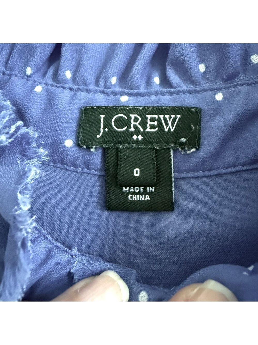 J. Crew Ruffle Trim Popover Top Size 0 - Picture 4 of 6